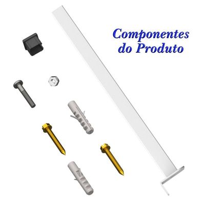 Suporte Refletor Fachada Banner Braço 60 Cm Branco