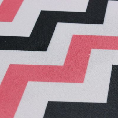 Kit 02 Capas para Almofada Tecido Zig Zag Preto e Rosa