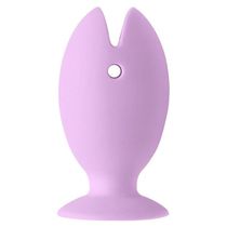 Suporte Para Escova De Dente Em Silicone Peixinho Ventosa Lilás