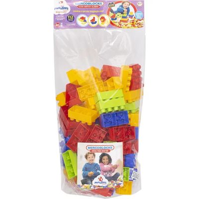 Brinquedo Blocos Didáticos Coloridos 112 Peças Mercotoys 306