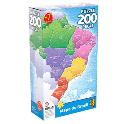 Puzzle 200 Peças - Grow - Mapa Do Brasil