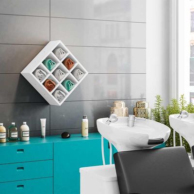 Nicho Porta Toalhas 09 Lugares 40x40cm Branco - Gran Belo