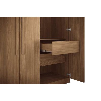 Guarda Roupa Casal 8 Portas e 4 Gavetas c/ Espelho 8.4 Master New jatoba/Areia - Santos Andirá