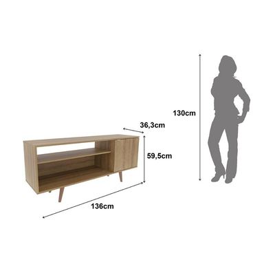 Rack Bancada p/TV R1486 até 42 Polegadas Amêndoa - Tecno Mobili