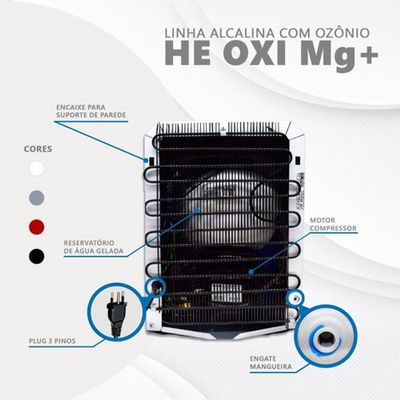 Purificador De água Alcalina Ionizada Ozônio E Magnésio Mg+ Voltagem:127v;cor:prata