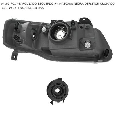 Farol Original Volkswagen Mascara Negra Gol/ Parati/ Saveiro G4 2005 Novo Esquerdo