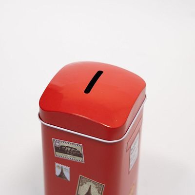 Cofre Metal Lata Porta Moeda Decorativo Cartões Postais 16cm