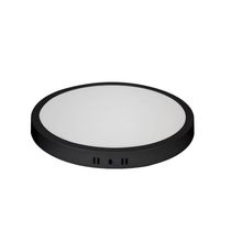 Painel De Led Blumenau Redondo Sobrepor 24w Bivolt Preto 6500k Luz Fria