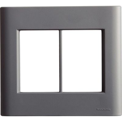 Placa 6 Postos 4x4 Tramontina Giz Titânio Soft Touch Sem Suporte Tramontina