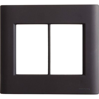 Placa 6 Postos 4x4 Tramontina Giz Preta Soft Touch Sem Suporte Tramontina
