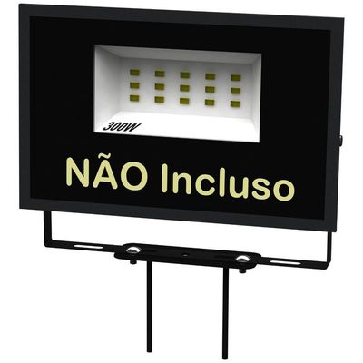 02 Suportes 2 Espetos Estacas Chão Refletor 02 Cjts - Preto