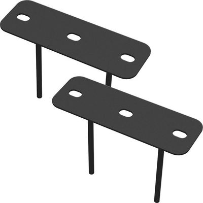 02 Suportes 2 Espetos Estacas Chão Refletor 02 Cjts - Preto