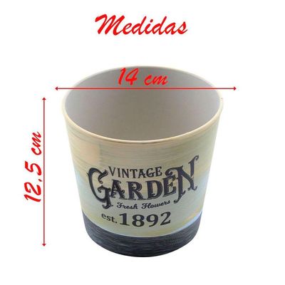 Kit 2 Mini Vasos De Planta Cachepot Estampados Decorados 12,5cm