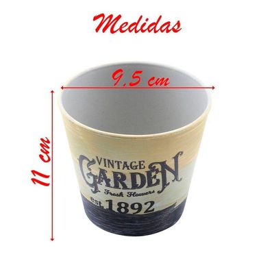 Kit 2 Mini Vasos De Planta Cachepot Estampados Decorados 11cm