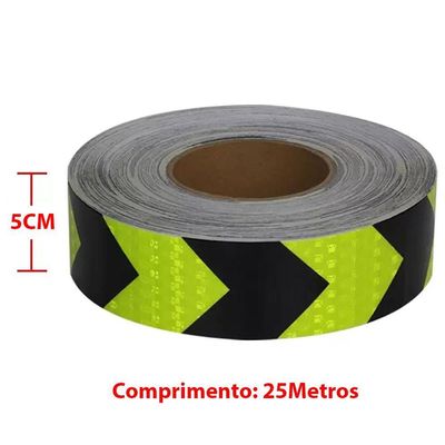 Faixa Refletiva Sinalizaçao 25 Metros Segurança Seta Verde Fluorescente