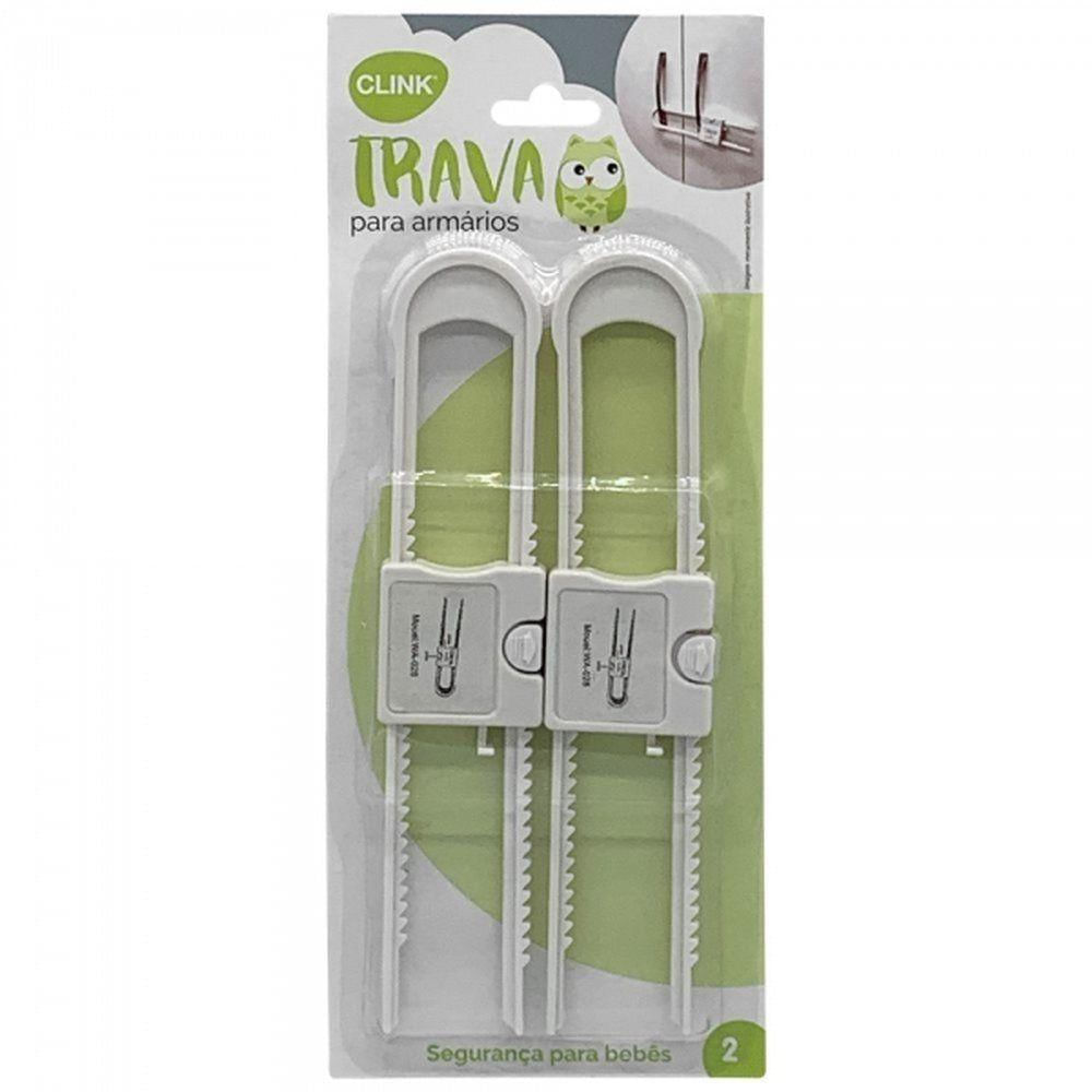 Kit 2 Pcs Trava Armário Plástico