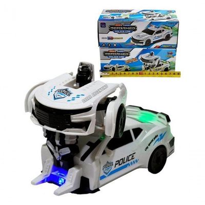 Carro Robô Policial Com Movimento Som E Luzes Brinquedo