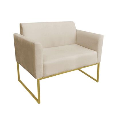 Kit 01 Namoradeira e 02 Poltronas Marisa Suede Base