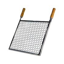 Grelha Quadrada Inox Tela Moeda Para Churrasqueira 40x40cm