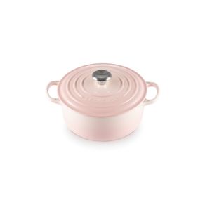 PANELA REDONDA LE CREUSET 24CM SIGNATURE FERRO ESMALTADO SHELL PINK 21177247774430