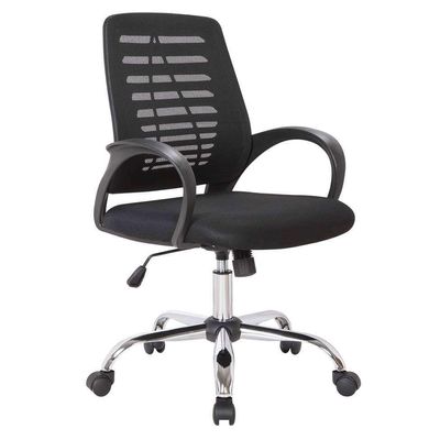Conjunto de Mesa Studio Carvalho 180 cm com Cadeira de Escritório Secretária Giratória Light Preta