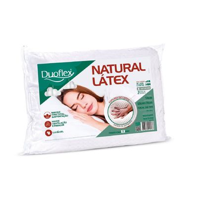 Travesseiro Natural Latex 50cm x 70cm Duoflex Branco