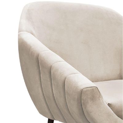 Poltrona Giovana Suede Pés Palito Ferro Drossi Bege