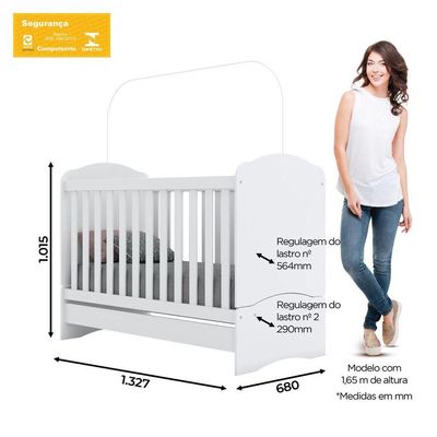 Berço Mini Cama 3 Em 1 Bala De Menta Henn Branco