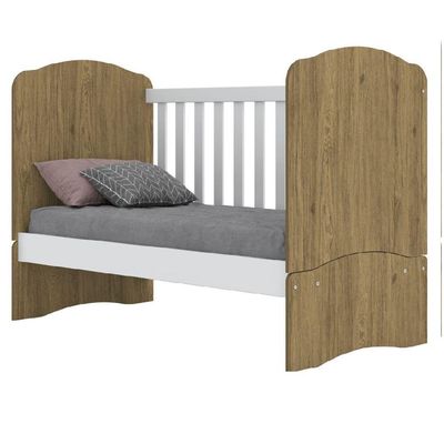 Berço Mini Cama 3 Em 1 Bala De Menta Henn Rústico Branco Hp