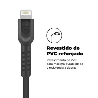 Cabo Dual Shock Lightning/Type C Preto - 1,2m - GShield
