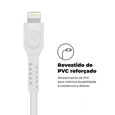 Cabo Dual Shock Lightning / Type C Branco - 1,2m (MFI Homologado) - GShield