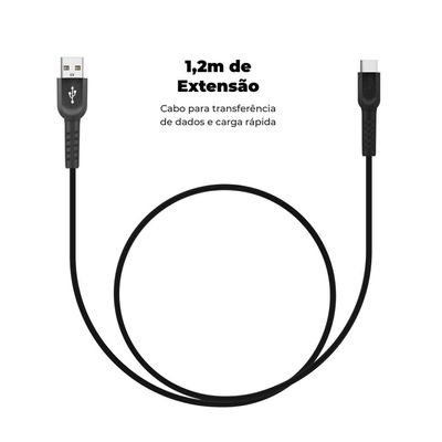 Cabo Dual Shock  Type- C - Preto - Gorila Shield
