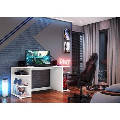 Mesa Gamer Escrivaninha Guilda Multimóveis Branca