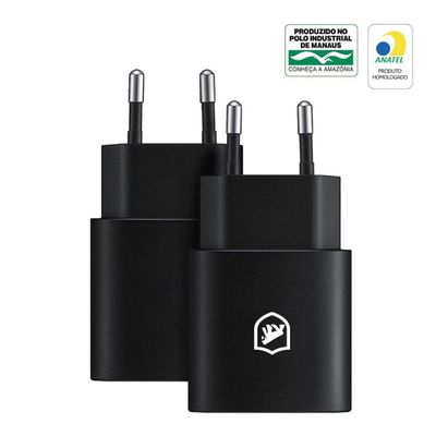 Carregador Turbo Tipo C - QC 3.0 - até 25W - Preto - Gshield