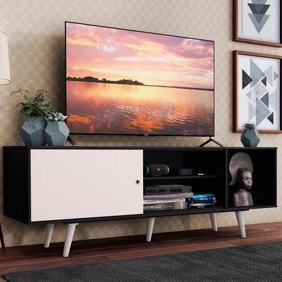 Rack para TV até 65" Dubai Preto/Branco Madesa