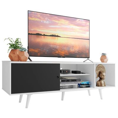 Rack para TV até 65" Dubai Branco/Preto Madesa
