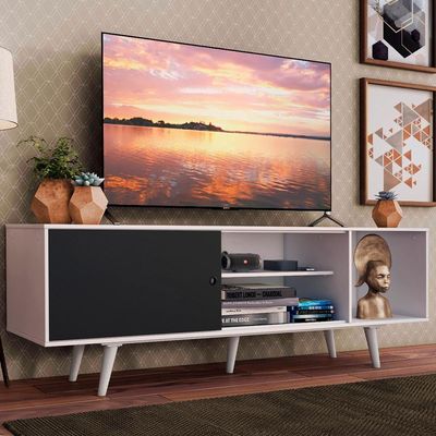 Rack para TV até 65" Dubai Branco/Preto Madesa