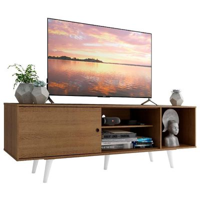 Rack para TV até 65" Dubai com Pés Rustic/Branco Madesa