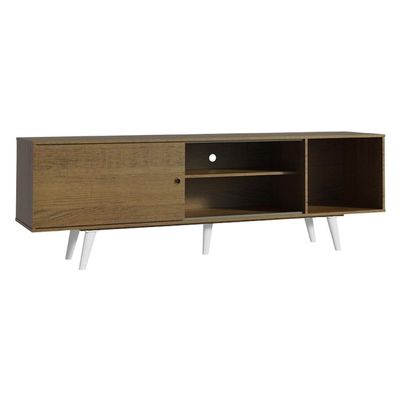 Rack para TV até 65" Dubai com Pés Rustic/Branco Madesa