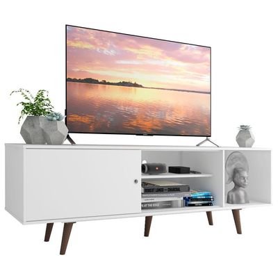 Rack para TV até 65 Dubai" com Pés Branco/Rustic Madesa