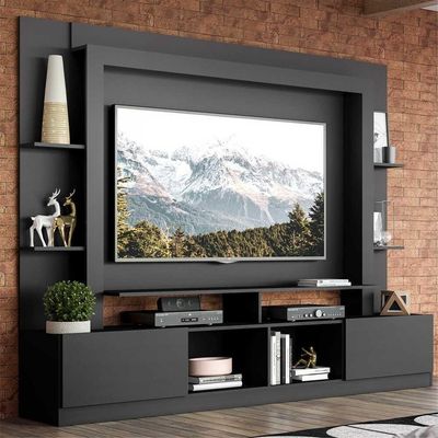 Rack Estante com Painel Tv 65 e 2 Portas Oslo Preto