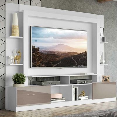Rack Estante com Painel Tv 65 e 2 Portas Oslo Branco