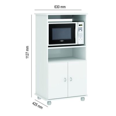 Armário Multimóveis Multiuso para Forno Microondas Branco
