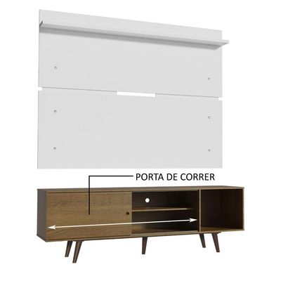 Rack Madesa Dubai e Painel para Tv até 65 Polegadas com Pés