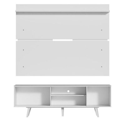 Rack Dubai e Painel Tv até 65" com Pés Branco/preto Madesa