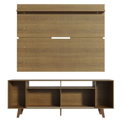 Rack Madesa Cancun com Pés e Painel para Tv Até 65'' Rustic
