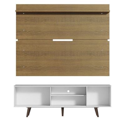 Rack Dubai e Painel Tv Até 65" com Pés Branco/rustic Madesa