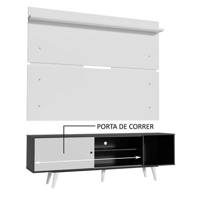 Rack Madesa Dubai e Painel para Tv até 65 Polegadas com Pés
