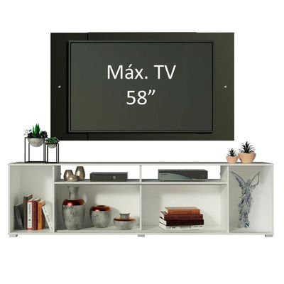 Rack Cancun e Painel Tv até 58" Branco/preto Madesa