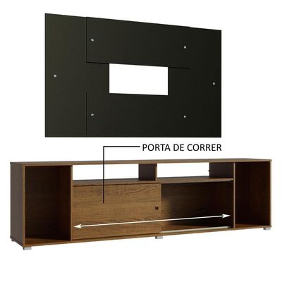 Rack Cancun e Painel para Tv até 58" Rustic/preto Madesa